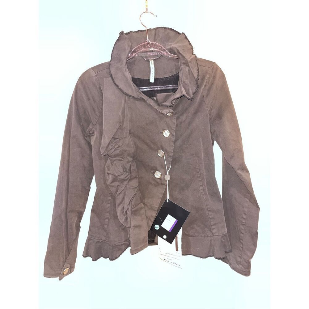 NWT Manila Grace Made in Italy Brown Giacca Jacket Women's 40